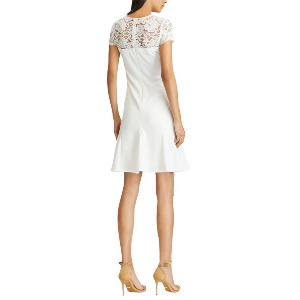 LAUREN Ralph Lauren White Lace Trapeze Dress - Picture 2 of 8